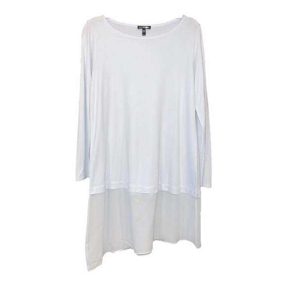 Eileen Fisher Asymmetrical Lightweight/Light Blue Tunic size S/P BJ1 - Picture 1 of 4